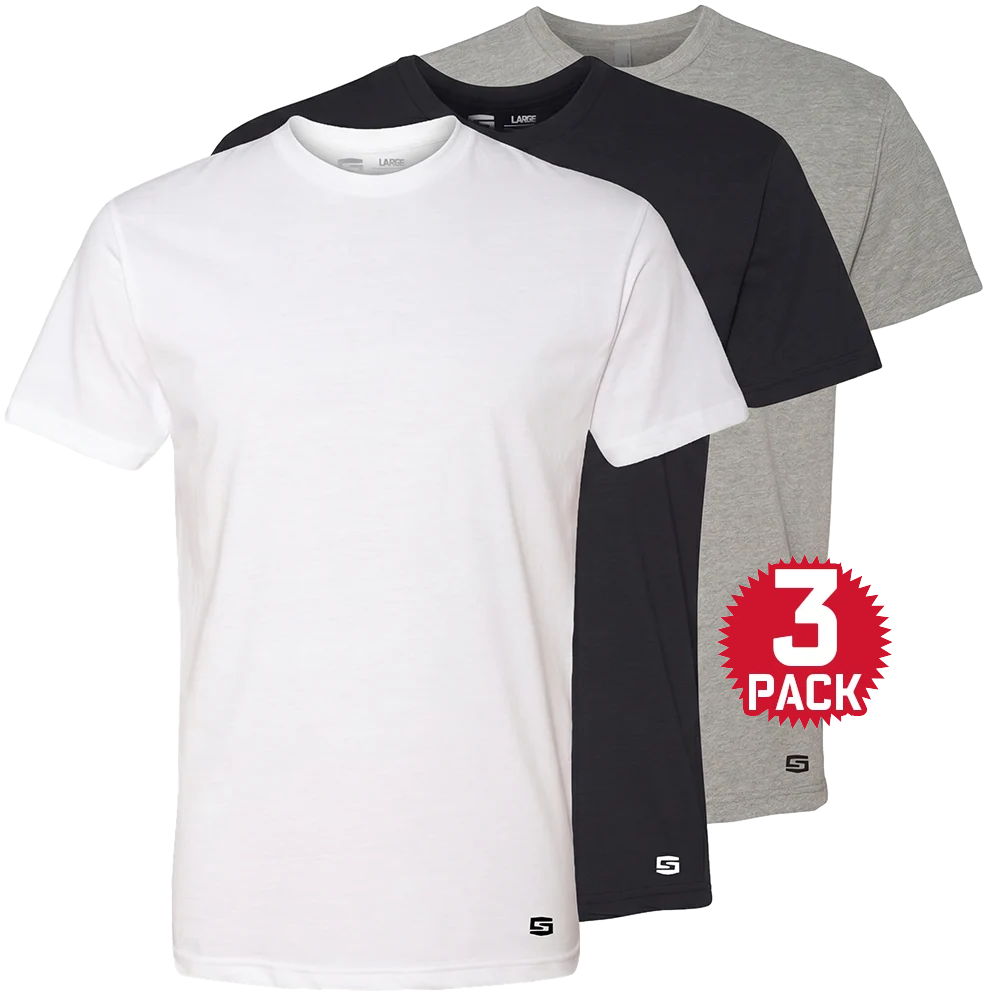 Speed Society Basics T-Shirt 3 Pack, variety (gray, black, white)