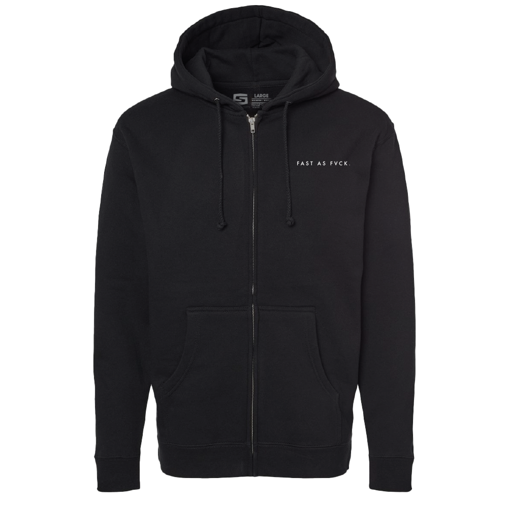 Front of the black Fast as Fvck OG Zip-Up