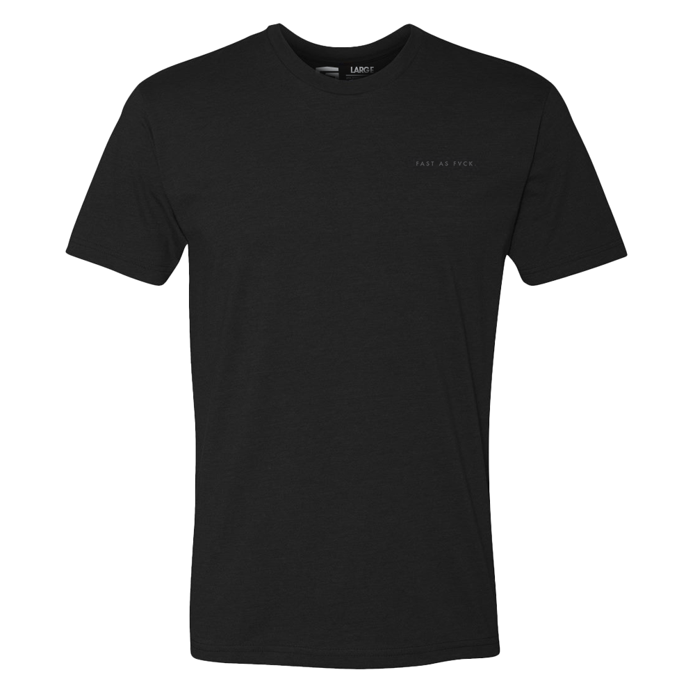 Front of the black Fast as Fvck OG Blackout T-Shirt