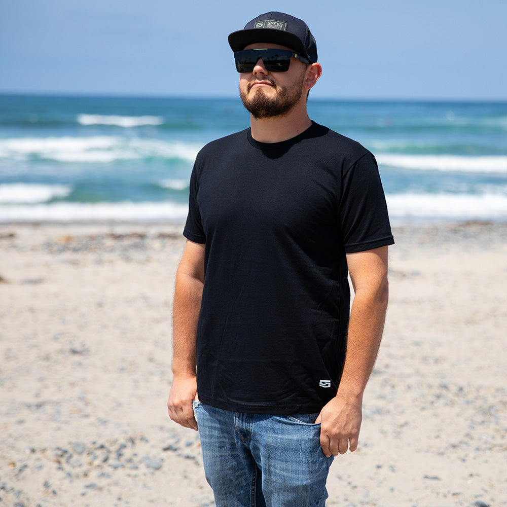 Speed Society basic tee, lifestyle photo