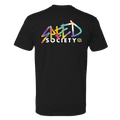 Back of the black Speed Society Paint T-Shirt with streetwear graphic