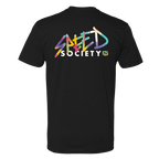 Back of the black Speed Society Paint T-Shirt with streetwear graphic