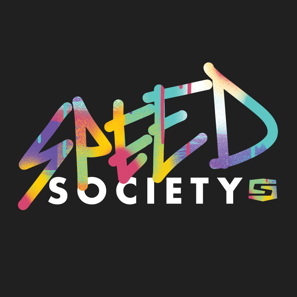 Close-up of the Speed Society Paint T-Shirt graphic