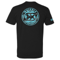 Back of the black Whipple WSC T-Shirt with splatter graphic