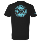 Back of the black Whipple WSC T-Shirt with splatter graphic