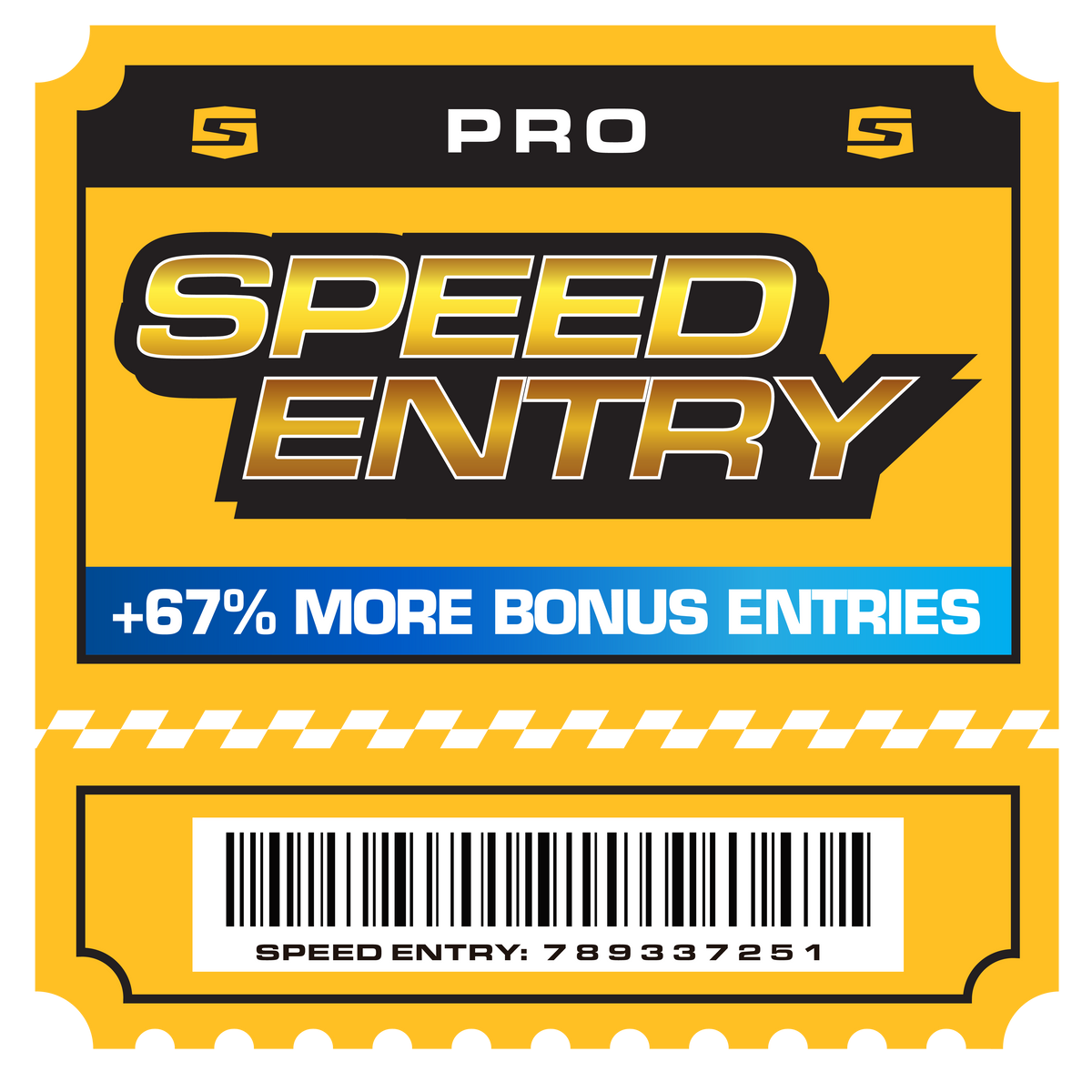 Speed Society Pro Speed Entry ticket graphic