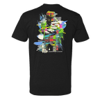 Back of the black Speed Society Driver T-Shirt with street-art racing graphic