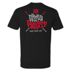 Back of the black Speed Society Pass T-Shirt with bold graphic