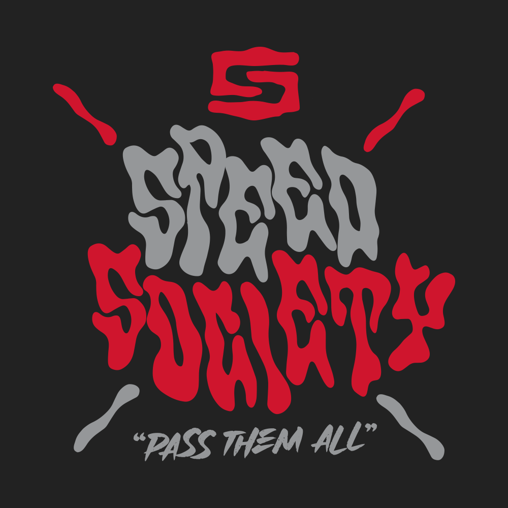Close-up of the Speed Society Pass T-Shirt graphic