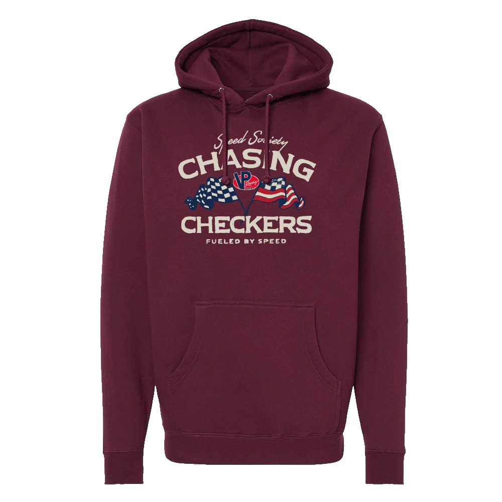 Chasing Checkers Maroon Hoodie
