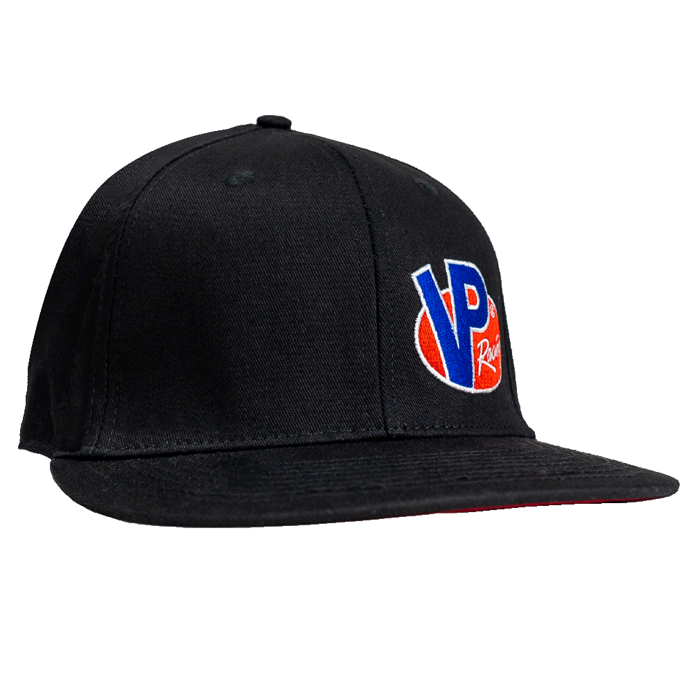 Side of the black VP Racing Flexfit hat