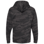 Back of the Speed Society Avenue black camo pullover hoodie