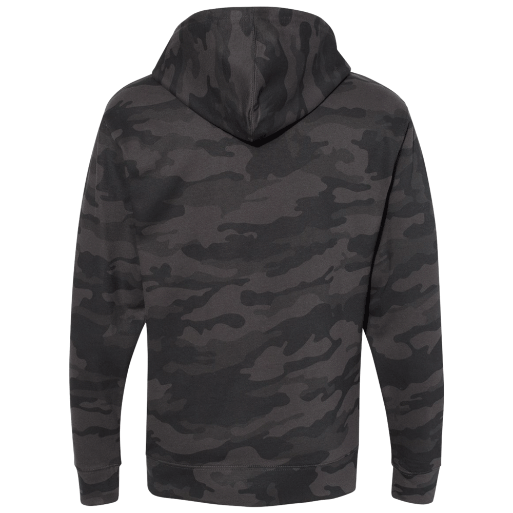 Back of the Speed Society Avenue black camo pullover hoodie