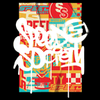 Close-up of the Paste Up hoodie print detail