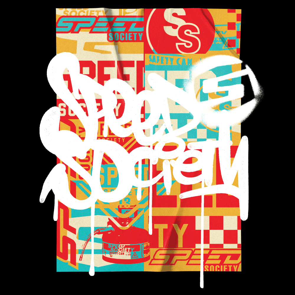 Close-up of the Paste Up hoodie print detail