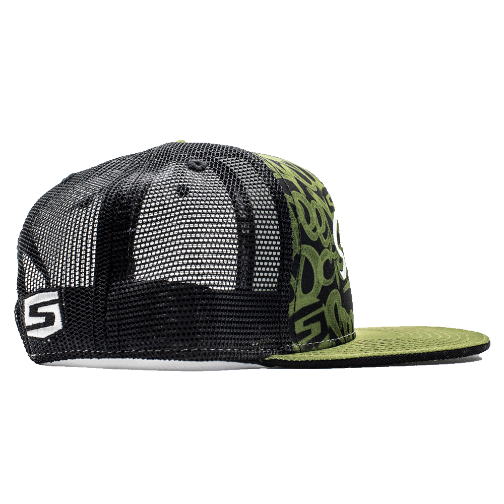 Black and green The Streets mesh-back snapback by Speed Society, alternate angle