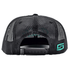 Black and teal The Streets mesh-back snapback by Speed Society, alternate angle