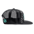 Black and teal The Streets mesh-back snapback by Speed Society, alternate angle